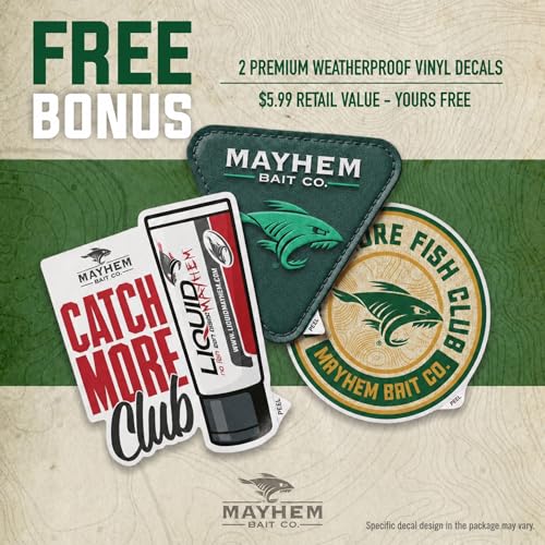 Liquid Mayhem Bass Fish Attractant Gel 60 ml / 2 oz · 60 Uses – Real Anchovy Bait & Aminos | UV-Enhanced Long-Lasting Gel – All Lure Types - size: 3-Pack