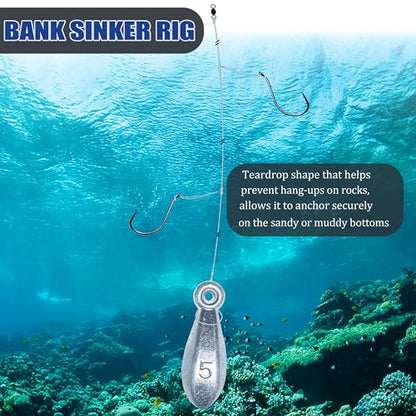 Fishing Weights Sinkers Bank Sinkers Bullet Weights for Surf Fishing Pier Bank Fishing Saltwater Fishing Gear 1oz to 8oz - size: 8 Ounce-2pcs