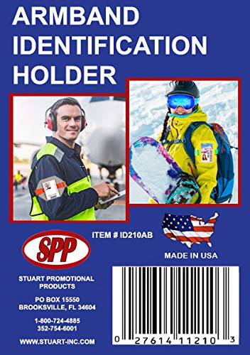 Safety Reflective Green Armband Badge Holder, Green Stretch Band, White Buckle, Fits 2 3/4" x 4 1/8" Cards, Top Slit, Made in USA - color: Green/White, size: 1 Pack