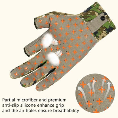 BASSDASH Unisex Fingerless Camo Hunting Gloves for Men's Women's Early Season Warm Weather UPF 50+ Lightweight Fishing Photography HG03 - color: Highland, size: X-Large