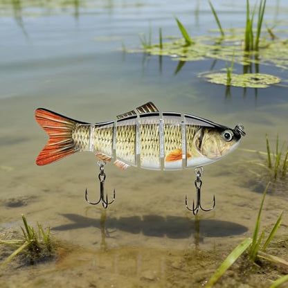 10cm 6-Segment Bionic Swimbait Multi-Jointed Hard Fishing Lure with Treble Hook Realistic Fake Bait for Outdoor Fishing for Men, Anglers, Father’s Day & Birthday
