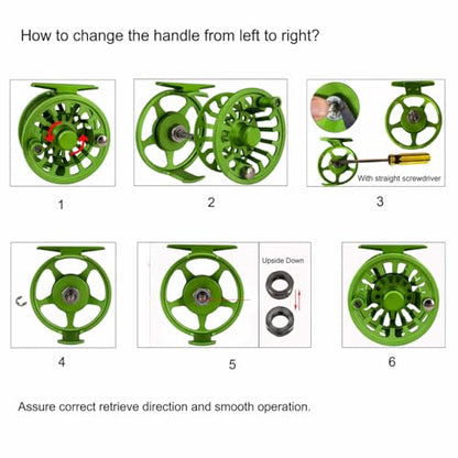 Aventik FLK Fly Fishing Reel Aluminum Trout 3/5, 5/7, 7/9wt Large Arbor Freshwater Fly Reel - size: 3/5wt, style: Green-without Line