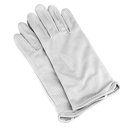 JIAHG Women Men's Driving Gloves Summer UV Sun Glove Non Slip Touchscreen Cotton Gloves Outdoor Sunblock Mittens for Cycling - color: Mesh-gray full finger