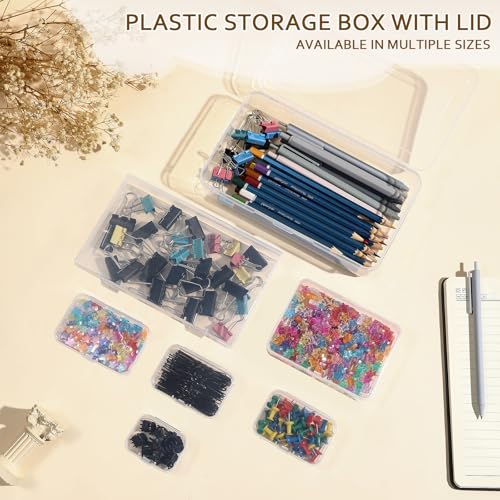 Clear Plastic Storage Containers, Mini Rectangular Organizer Boxes with Hinged Lids, 36 Pack Mixed Sizes, for Beads, Jewelry, Art Craft - style: 36PC