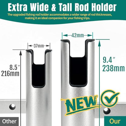 Aluminum Fishing Boat Rod Holder, 3/4 Link Tube Rod Rack, Marine Grade Aluminum Rod Mount for Boats & Yachts, Silver - color: Sliver 4 Tubes Black inner
