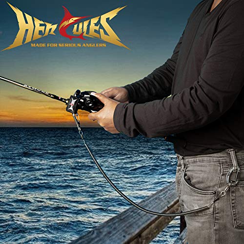 HERCULES M4 Fishing Lanyard, Fishing Pole Tether, Kayak Paddle Leash, Heavy Duty Retractable Coiled Lanyard for Fishing, Rods, Pliers, Boating, Paddles, Kayak - color: Paddle Leash (17.7" Plus)