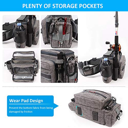 YVLEEN Sling Fishing Tackle Bag - Outdoor Tackle Box - Water-Resistant Waist Bag Cross Body Fly Fishing Sling Pack - color: A：Silver Grey