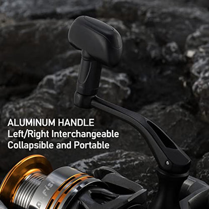 Dr.Fish Gryphon Ultralight Spinning Reel, Light Weight Fishing Reels Graphite Body, Ultra Smooth 9+1 Stainless BBS, 18Lb Max Drag, Aluminum Spool Size 800-4000 Crappie Bass Freshwater - size: 4000