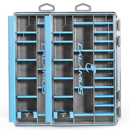 Calamus DryVault Waterproof Tackle Box, Sturdy 3600 Tackle Trays, Fishing Tackle Box Organizer With Removable Dividers, Lure Box and Terminal Tackle Storage - size: 3600(2 Pack)