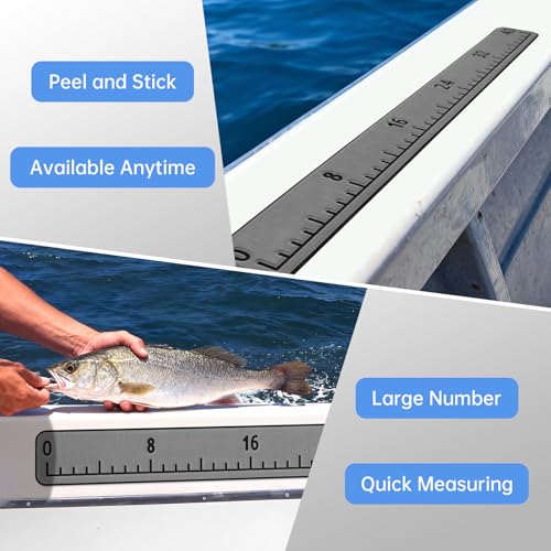 Fish Ruler with 3M Adhesive - 40in EVA Foam Fish Measuring Ruler for Fishing Boat Marine Accessories, Waterproof Non Slip Fish Measuring Tape, Fish Measurement Sticker Tool for Boat Kayak - color: Mid Grey