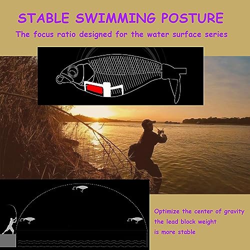 Top Water Fishing Lures 4PCS Fishing Lure for Bass Trout Pike Perch, Floating Bass Bait with Propeller Tail,Topwater Lure for Freshwater Saltwater