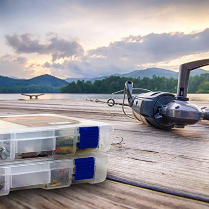 OSAGE RIVER Medium Fishing Tackle Box, 10.9" x 7.25", Clear Plastic Organizer Box with Adjustable Dividers, 3600 Tackle Tray for Fishing Accessories, Small Parts Organizer Tray, Food Safe Tackle Box,