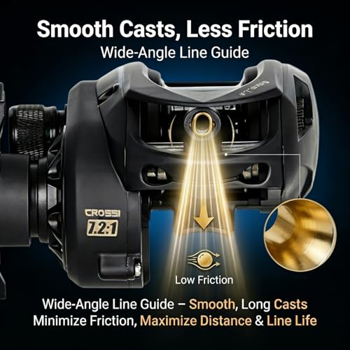 Baitcasting Fishing Reel 4.5 oz Ultralight Baitcaster Reel, 11 Lb Max Drag Mixed Carbon Fiber,7.2:1 Gear Ratio,10+1 BB,Compact Design for Freshwater & Saltwater CROSSI