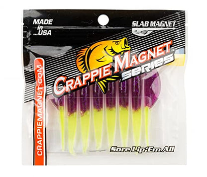 Leland's Lures Crappie Magnet 8-Pack Slab Magnet Grub Body Pack, Freshwater Fishing Equipment and Accessories, Therapist - color: Therapist
