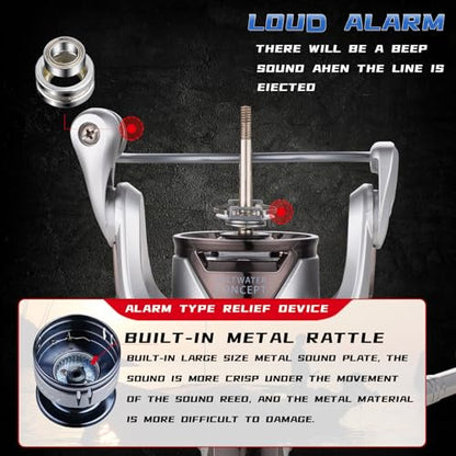 Saltwater Spinning Reel,13+1BB Ultra Smooth Saltwater Fishing Reels,Powerful Carbon Drag,CNC Aluminum Spool & Handle - color: silver&blue, size: 1000