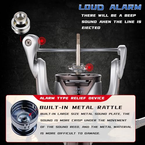 Saltwater Spinning Reel,13+1BB Ultra Smooth Saltwater Fishing Reels,Powerful Carbon Drag,CNC Aluminum Spool & Handle - color: silver&blue, size: 3000