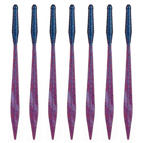 6th Sense – Ridge Worm – Soft Plastic Worm – Bass Fishing – Long Flowing Ribbon Tail Worm – Made in the USA (7 per Pack)
