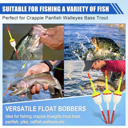 Wood Slip Bobbers Fishing Floats and Bobbers Spring Oval Stick Slip Floats for Crappie Catfish Trout Panfish Walleyes Bass Fishing 10/20pcs - color: 1.57in*0.91in*5.63in-10pcs