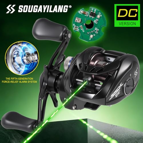 Sougayilang Baitcasting Reel with Digital Anti-Backlash Control - Smart Computer Braking System, 7.2:1 Gear Ratio, 18.5LB Max Drag-Easy Casting Baitcaster for Beginners & Bass Anglers - color: black, size: Left Hand