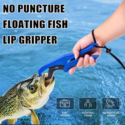 Fishing Tool Kit, 50 Pieces Fishing Gear, Fishing Pliers with Lanyard, Fillet Knife, Fish Lip Gripper, Fly Ice Fishing Hook Extractor, Anti-Cutting Gloves, Fishing Lures Baits Accessories