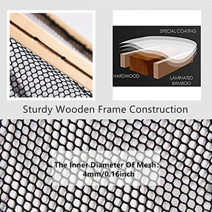 Fly Fishing Landing Net with Wood Handle Wooden Frame Soft Rubber Mesh or Waterproof Nylon Mesh Nets with Magnetic Release for Trout Bass Fish Catch and Release - color: Nylon Net with Magnetic Release