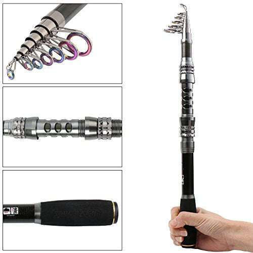 Sougayilang Fishing Rod Reel Combo with Telescopic Fishing Pole Spinning Reel Carrier Bag for Travel Saltwater Freshwater Fishing - size: 6.89 ft, style: C-only Fishing Rod