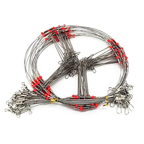 Senyu Wire Trace Leader Rig Stainless Steel 1-5 Arms Fishing Rigs with Snap,High-Strength Fishing Leaders Saltwater-Perch Rigs for Fishing - color: Arm Length 2.7inch, style: 4 Arm Leader