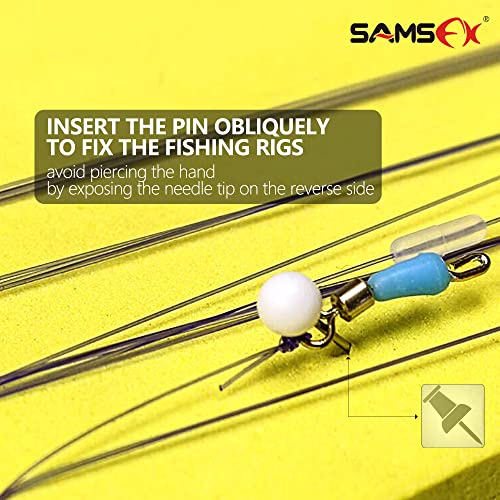 SAMSFX Fishing Leader Line Holder Foam Board Snelled Hook Keeper with Retaining Pins Accessories Pack of 10 - color: 18 x 6.5cm(10PCS), Pins Included