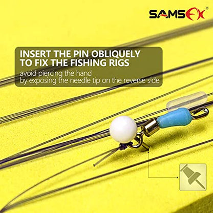 SAMSFX Fishing Leader Line Holder Foam Board Snelled Hook Keeper with Retaining Pins Accessories Pack of 10 - color: 18 x 6.5cm(10PCS), Pins Included