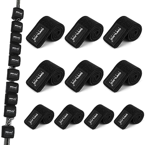 SANLIKE Fishing Belts Rod Straps Pole Ties Fishing Tackle Ties Cable | Black 15cm/24cm/34cm-5pcs/10pcs/20pcs, Stretchy Tackle Holders for Casting Spinning and Fly Rods, Organize and Protect - size: 5.9in*0.8in-5pcs