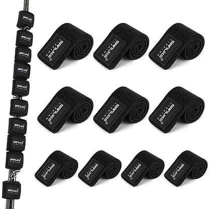 SANLIKE Fishing Belts Rod Straps Pole Ties Fishing Tackle Ties Cable | Black 15cm/24cm/34cm-5pcs/10pcs/20pcs, Stretchy Tackle Holders for Casting Spinning and Fly Rods, Organize and Protect - size: 13.4in*1.4in-10pcs