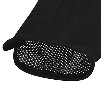 JIAHG Women Men's Driving Gloves Summer UV Sun Glove Non Slip Touchscreen Cotton Gloves Outdoor Sunblock Mittens for Cycling - color: Cotton-black half finger