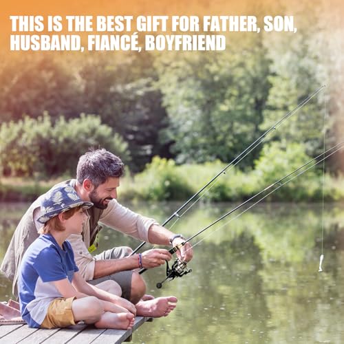 Carbon Fiber Telescopic Fishing Rod Reel Combo with Compact Carrier Bag | Portable Collapsible Spinning Pole Reel Kit Fishing Gear Set Travel Fishing Rod Kit Fishermen Gift for Freshwater Saltwater