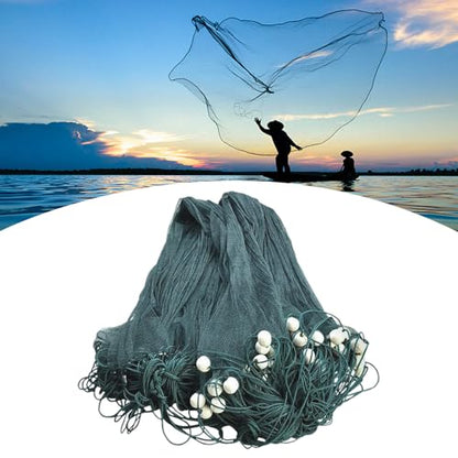 6.5 x 33ft / 10 x 65ft Fishing Drag Fish Net, Large Gill Fishing Net, Hand Made Nylon Beach Seine Nets, High Density Mesh Fishing Equipment Beach Drag for Fishing at Ponds, Creeks, Rivers, Sea, Lake