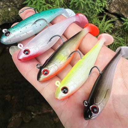2.5in/0.21oz Swim Baits for Bass Fishing 6pcs Fishing Bait for Freshwater Saltwater Trout Lures Soft Plastic Baits - color: 2.5in0.2oz-D