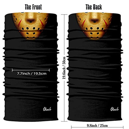 Obacle Bandana Face Mask Neck Gaiter Tube Mask Men Women for Sun Dust Protection - color: Dark Gold Face With Black Holes