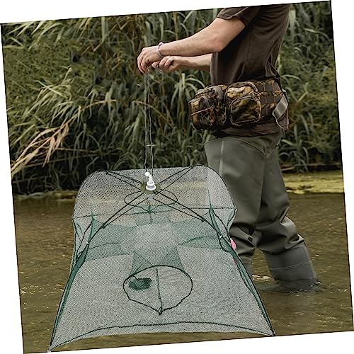 Fishing Net Portable and Foldable Umbrella Fishing Bait Net - Easy to Use Fishing Tool for Crayfish,Shrimp,Crab, Catfish - color: 4 Holes