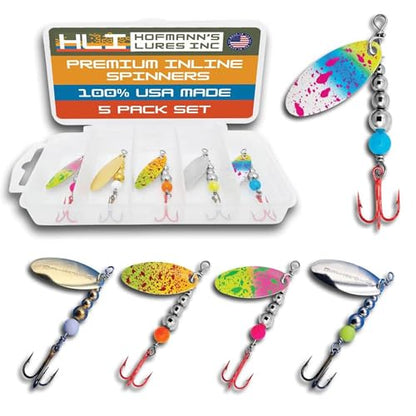Hipster Pro Pack Rooster Tail Fishing Lures - Proven Inline Spinner Baits, Premium Trout Spinners for Trout and Salmon River Fishing, 100% USA Made by Hofmann's Lures - color: The Crushed Guppy