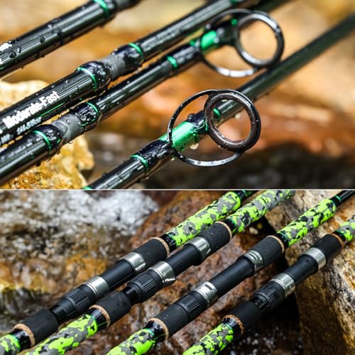 Sougayilang Surf Spinning Fishing Rod Carbon Travel Surf Rod M/MH 3 Piece Spinning Fishing Rod 9'/10'/11'/12' - color: green, size: 11ft-Spinning-3Pc-MH