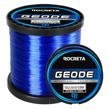 Geode Monofilament Fishing Line - Premium Resistant Nylon Mono Fishing Line 3-100lb - Superior Freshwater & Saltwater Mono Leader Materials 500/1200/2400yds - color: BLUE, size: 6LB(1200YDS)
