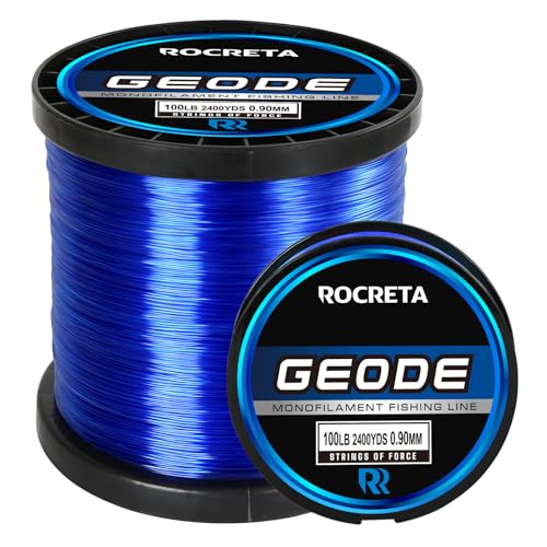 Geode Monofilament Fishing Line - Premium Resistant Nylon Mono Fishing Line 3-100lb - Superior Freshwater & Saltwater Mono Leader Materials 500/1200/2400yds - color: BLUE, size: 15LB(1200YDS)