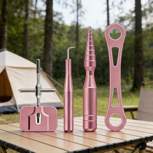 Professional Fishing Reel Maintenance Tool Set Aluminum Alloy for Fishing Reel Baitcasting Reel and Round Reel Repair - color: Light