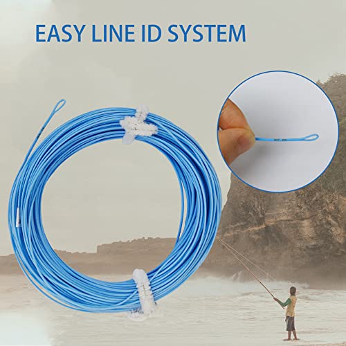 EUPHNG All-Purpose Fly Line Floating Trout Fishing Line Welded Loop Line ID Weight Forward Fly Fishing Line 100FT - color: Sky Blue, size: WF7F