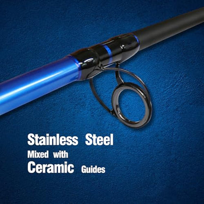 Fiblink Surf Spinning Fishing Rod, 2-Piece/3-Piece Travel Saltwater Surf Fishing Pole - style: 8'-2pc