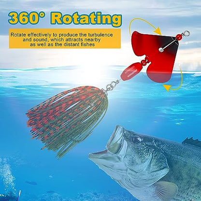 Fishing Buzzbait Lures Bass Spinnerbait Kit Buzz Bait Multicolor Swimbait Metal Jig Lure for Bass Pike Trout Fishing - color: B- 6pcs