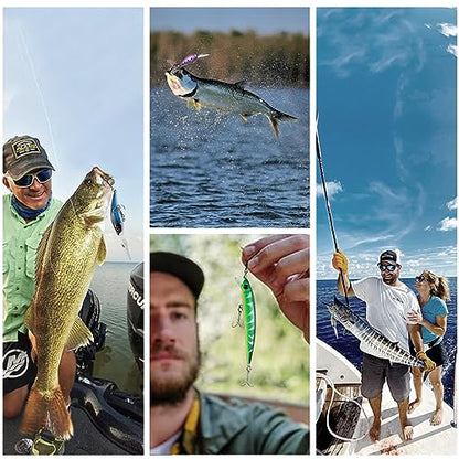 Minnow Crank Baits Fishing Lures Kit Crankbaits with Hooks for Saltwater Freshwater, Lure kit for Trout Bass Salmon Fishing