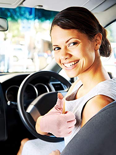 Maxdot Sun Gloves for Women UV Protection Fingerless Non Slip Sunscreen Driving Gloves for Summer Outdoor - style: Pink