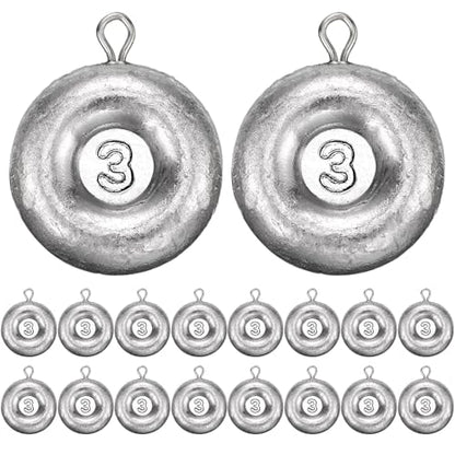 Shimeyao 18 Pieces Disc Sinkers Fishing Weights No Roll Disc Fishing Sinkers Weights for Saltwater Trolling Surf Tackle - size: 3oz
