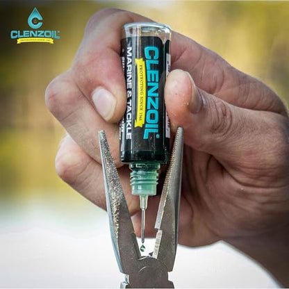 CLENZOIL Marine & Tackle - Fishing Gear Oil Lubricant - for Fish Care Reels, Boat Motors, Downriggers & More - Easily Oils Applicator - size: 0.5 oz Needle Oiler