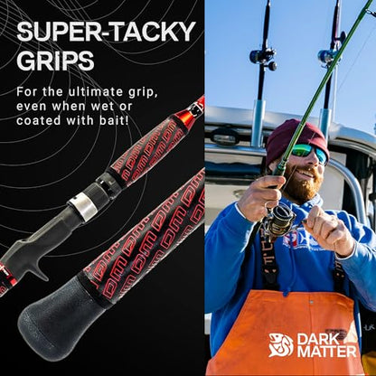 Dark Matter Psychedelic Casting Fishing Rods Medium Heavy Power X - High-Modulus M3 Carbon Nano Baitcaster Rod Saltwater and Freshwater Fishing Rods, 7ft Medium Heavy Baitcasting Rod - color: Red, size: 7'0" Power - X